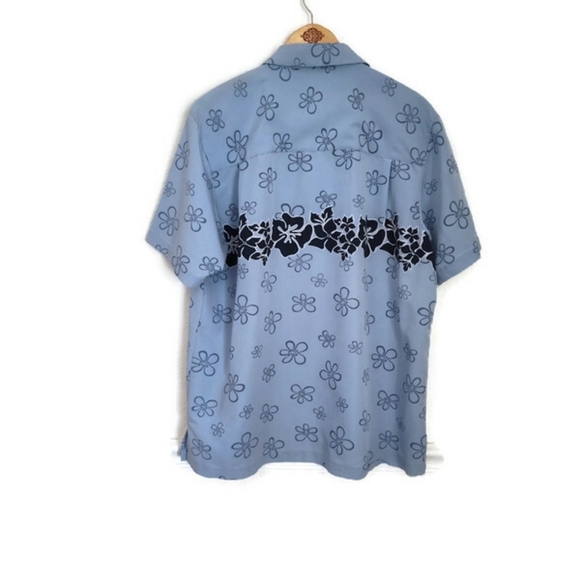 Mens Blue Hawaiian Shirt Honolulu Surf Co Luau Pool Party - Picture 4 of 5